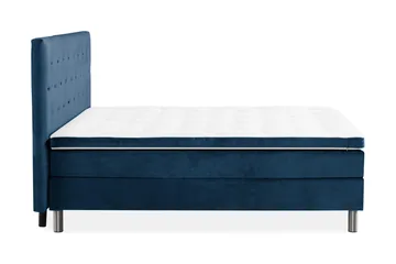 Ella Sängpaket 160x200 cm Knapp Gavel - Mörkblå/Sammet - Möbler - Säng - Komplett sängpaket