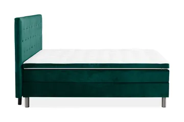 Ella Sängpaket 160x200 cm Knapp Gavel - Mörkgrön/Sammet - Möbler - Säng - Komplett sängpaket