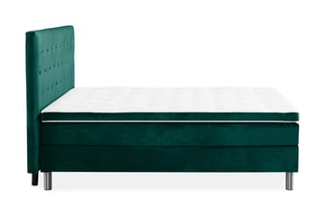 Ella Sängpaket 180x200 cm Knapp Gavel - Mörkgrön/Sammet - Möbler - Säng - Komplett sängpaket
