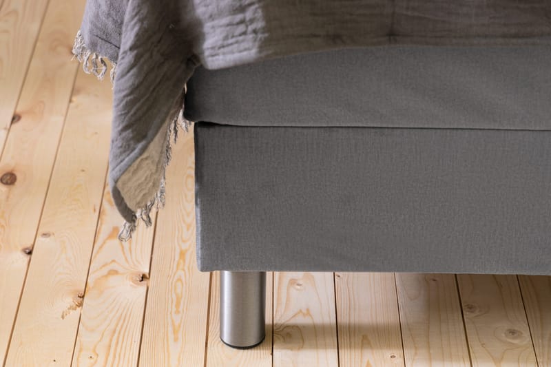 Ella Sängpaket 90x200 cm Djuphäftad Gavel - Ljusgrå/Sammet - Möbler - Säng - Komplett sängpaket