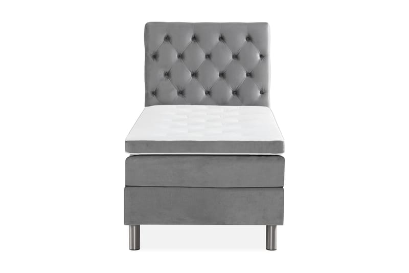 Ella Sängpaket 90x200 cm Djuphäftad Gavel - Ljusgrå/Sammet - Möbler - Säng - Komplett sängpaket