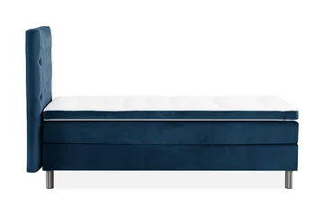 Ella Sängpaket 90x200 cm Djuphäftad Gavel - Mörkblå/Sammet - Möbler - Säng - Komplett sängpaket