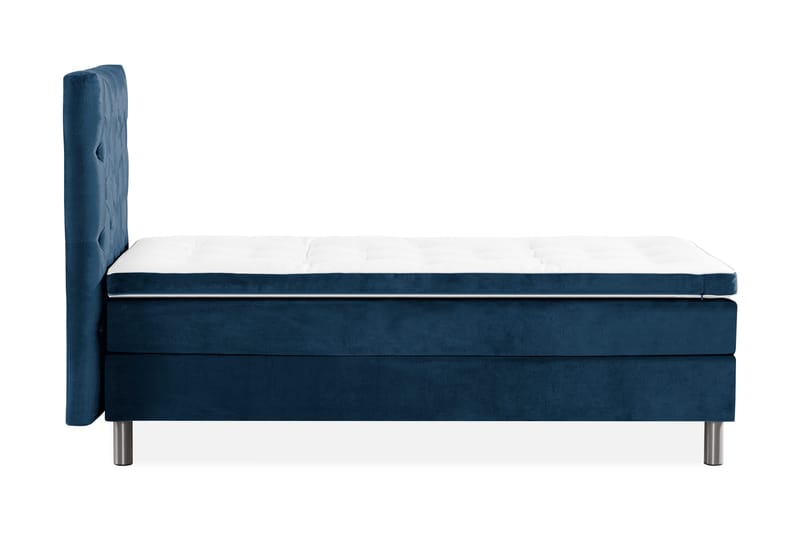 Ella Sängpaket 90x200 cm Djuphäftad Gavel - Mörkblå/Sammet - Möbler - Säng - Komplett sängpaket