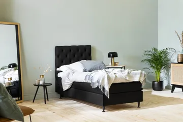 Ella Sängpaket 90x200 cm Djuphäftad Gavel - Svart - Möbler - Säng - Komplett sängpaket