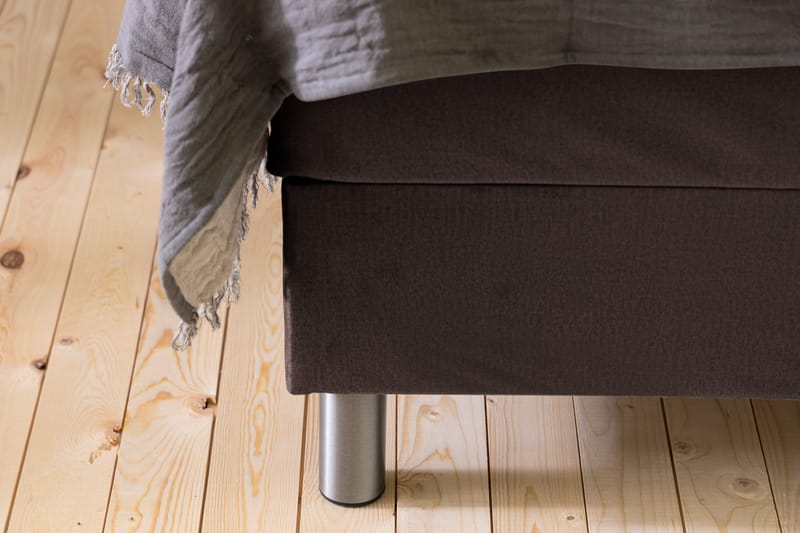 Ella Sängpaket 90x200 cm Knapp Gavel - Brun/Sammet - Möbler - Säng - Komplett sängpaket