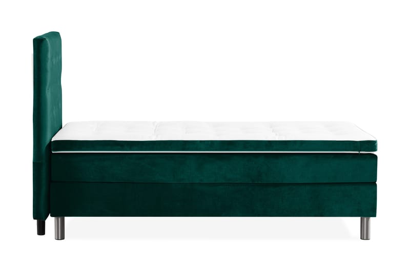 Ella Sängpaket 90x200 cm Knapp Gavel - Mörkgrön/Sammet - Möbler - Säng - Komplett sängpaket