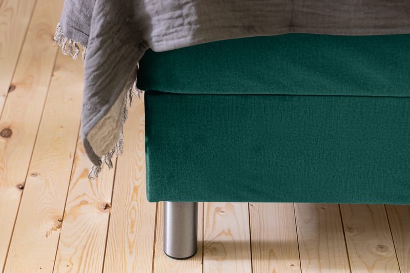 Ella Sängpaket 90x200 cm Knapp Gavel - Mörkgrön/Sammet - Möbler - Säng - Komplett sängpaket