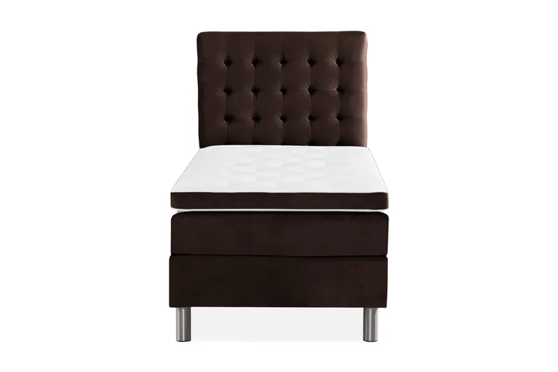 Ella Sängpaket 90x200 cm Rutig Gavel, Brun/Sammet