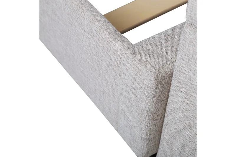 Emilia Komplett Sängpaket – Sängram 120x200 i Tyg med Sänggavel + Bäddmadrass med Fasthetsgrad - Beige - Möbler - Säng - Sängram & sängstomme