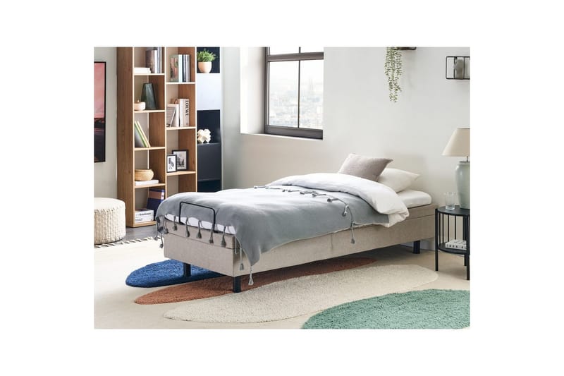 Enkelsäng Duke Beige-Svart - Beige-Svart - Möbler - Säng - Ramsäng