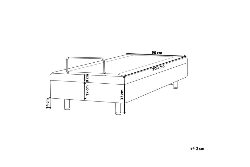 Enkelsäng Duke II Ljusbeige, 90x200 cm - Ljusbeige, 90x200 cm - Möbler - Säng - Ramsäng