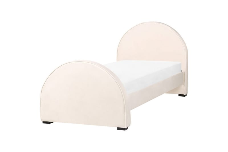 Enkelsäng Nozay med lamellram Beige-Svart - Beige-Svart - Möbler - Säng - Sängram & sängstomme