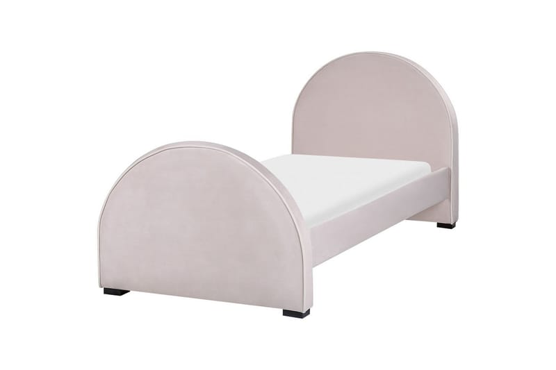 Enkelsäng Nozay med lamellram Rosa-Svart - Rosa-Svart - Möbler - Säng - Sängram & sängstomme