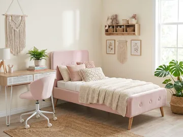 Enkelsäng Rennes - Pastellrosa - Möbler - Säng - Sängram & sängstomme