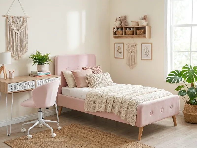 Enkelsäng Rennes - Pastellrosa - Möbler - Säng - Sängram & sängstomme