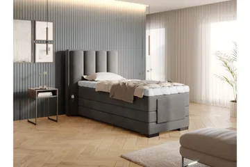 Banti Ställbar Kontinentalsäng 90x200 cm - Grå - Möbler - Säng - Enkelsäng