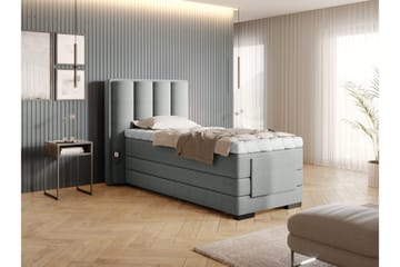 Banti Ställbar Kontinentalsäng 90x200 cm - Grå - Möbler - Säng - Enkelsäng