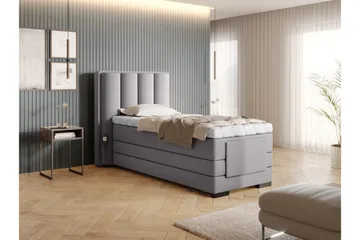 Banti Ställbar Kontinentalsäng 90x200 cm - Grå - Möbler - Säng - Enkelsäng