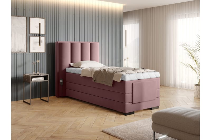 Banti Ställbar Kontinentalsäng 90x200 cm - Rosa - Möbler - Säng - Enkelsäng