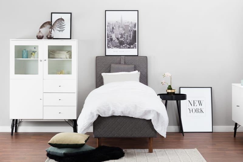 Sundborn Ramsäng 80x200 Medelfast Latex - Grå - Möbler - Säng - Enkelsäng