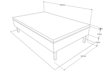 Viken Bas Ramsäng 120x200 cm - Grå/Valnöt - Möbler - Säng - Enkelsäng