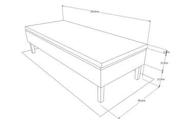 Viken Bas Ramsäng 80x200 cm - Grå/Ek - Möbler - Säng - Enkelsäng