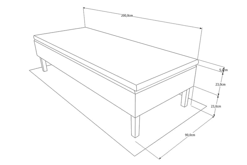 Viken Bas Ramsäng 80x200 cm - Grå/Ek - Möbler - Säng - Enkelsäng