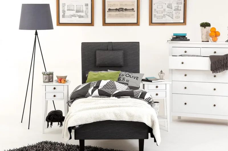 Viken Bas Ramsäng 80x200 cm - Grå/Ek - Möbler - Säng - Enkelsäng