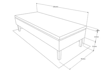 Viken Bas Ramsäng 80x200 cm - Grå/Svart - Möbler - Säng - Enkelsäng
