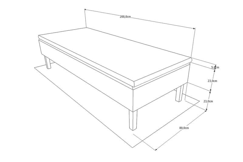 Viken Bas Ramsäng 80x200 cm - Grå/Vit - Enkelsäng - Ramsäng