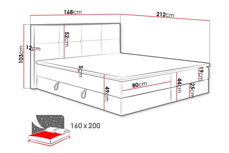 Förvaringssäng EUPHORIA 160x200 - Brun - Komplett sängpaket - Sängar med förvaring - Familjesäng