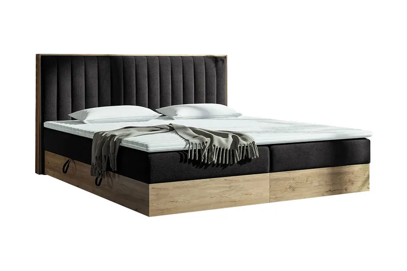 Förvaringssäng HARMONY 140x200, Svart