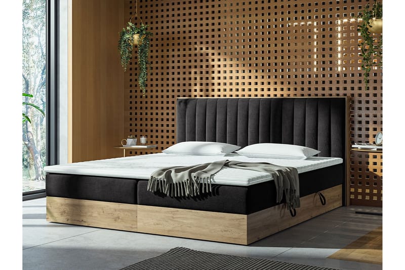 F�örvaringssäng HARMONY 180x200 - Svart - Möbler - Säng - Familjesäng