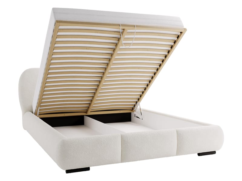 Fito Sängram med förvaring 200x200 cm - beige - Möbler - Säng - Sängram & sängstomme