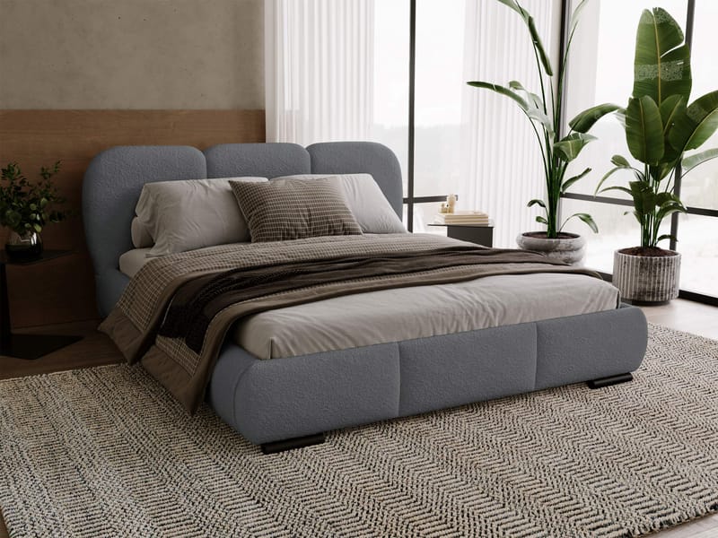 Fito Sängram med förvaring 200x200 cm - grå - Möbler - Säng - Sängram & sängstomme