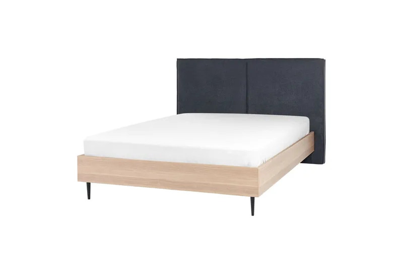 Flint Sängram 140x200 cm, Grå/Ljust trä/Svart