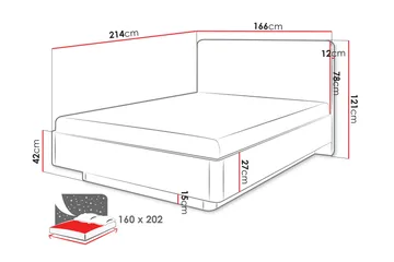 Forba Komplett Sängpaket i Trä med Förvaring och Sänggavel + Bäddmadrass - Beige - Möbler - Säng - Sängram & sängstomme