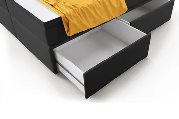 Franco Komplett Sängpaket med förvaring LED-belysning 180x200 cm + 2st Franco Sängbord - Grå|Sammet - Möbler - Säng - Komplett sängpaket