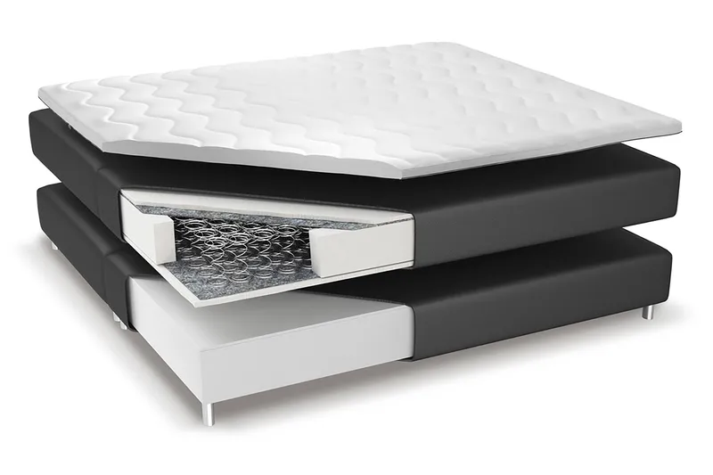 Franco Komplett Sängpaket med förvaring LED-belysning 180x200 cm + 2st Franco Sängbord - Grå|Sammet - Möbler - Säng - Kontinentalsäng