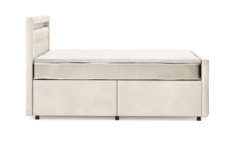 Franco Light Komplett Sängpaket med förvaring LED-belysning 120x200 cm - Beige - Möbler - Säng - Komplett sängpaket