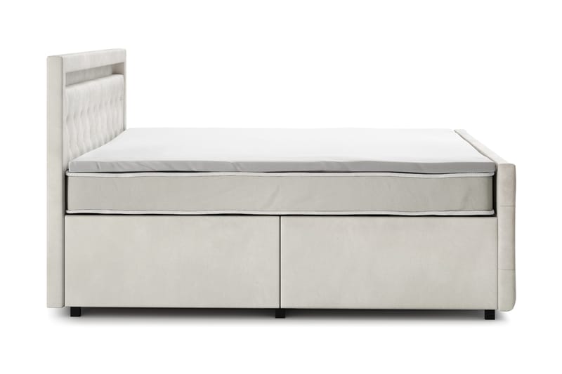 Franco light Komplett Sängpaket med förvaring LED-belysning 180x200 cm - Beige - Möbler - Säng - Komplett sängpaket