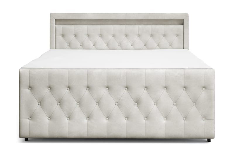 Franco Light Komplett Sängpaket med förvaring LED-belysning 180x200 cm - Beige - Möbler - Säng - Komplett sängpaket