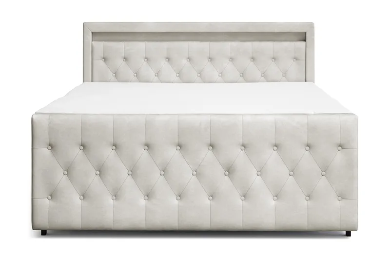 Franco light Komplett Sängpaket med förvaring LED-belysning 180x200 cm, Beige