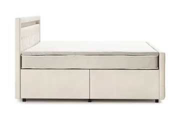 Franco light Komplett Sängpaket med förvaring LED-belysning 180x200 cm - Beige - Möbler - Säng - Komplett sängpaket