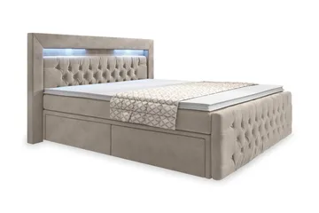 Franco Sängpaket med förvaring LED-belysning 140x200 cm - 140x200 Beige (+Fler val) - Möbler - Säng - Komplett sängpaket