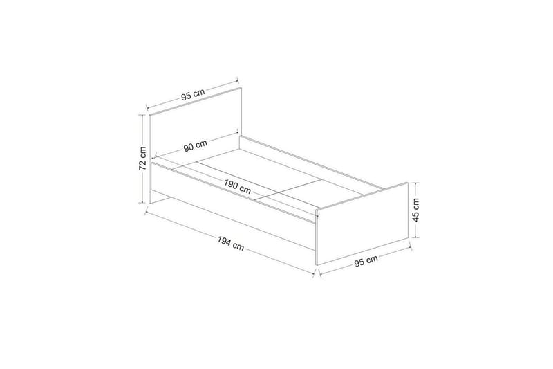 Fruitland Sängram 90x190 cm - Vit - Möbler - Säng - Sängram & sängstomme