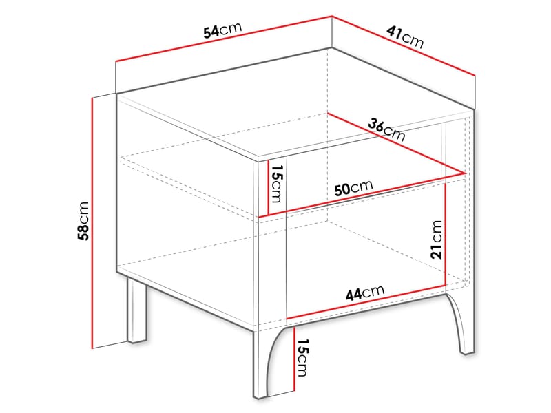 Aggarwal Sängbord 54 cm - Möbler - Bord & matgrupper - Avlastningsbord - Sängbord & nattduksbord