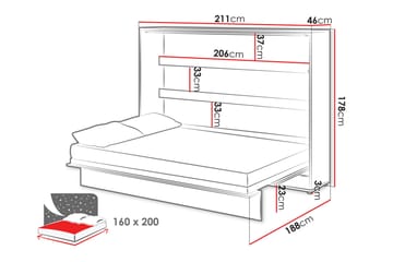 Rauk Fällbar Sängskåp 211x188 cm - Vit - Möbler - Säng - Gästsäng & extrasäng - Sängskåp