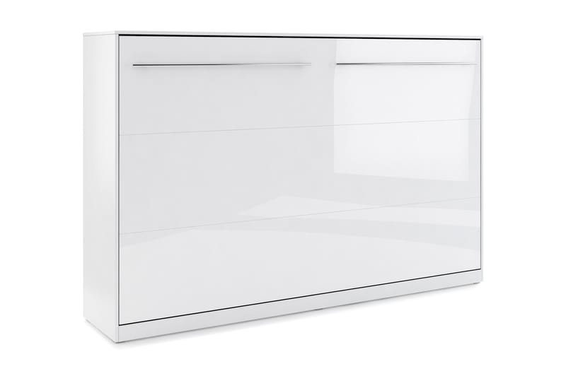 Compact Sängskåp Horisontellt90x200 - Vit Highgloss - Sängskåp