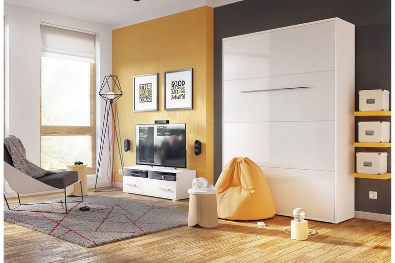 Concept Pro Sängskåp 237x104x217 cm Wilson & Wood White High gloss - Möbler - Säng - Gästsäng & extrasäng - Sängskåp